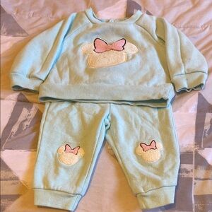 Disney Kids Matching Set - Light Blue with Pink and Cream Accents